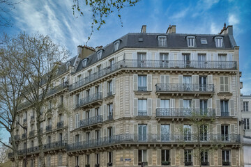 Paris, beautiful buildings, boulevard Henri-IV in the 4e arrondissement of the french capital

