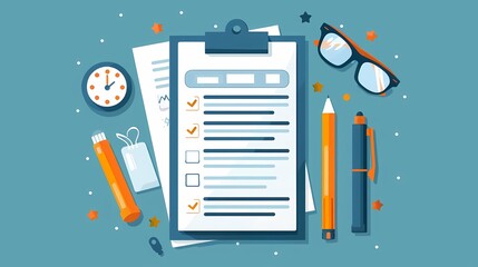 Picture a flat design of a project scope change request form