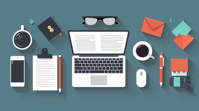 Picture a flat design of a project brief document