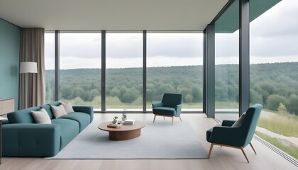 Photo interior modern design room 3D illustration