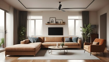 Fototapeta premium Photo interior modern design room 3D illustration