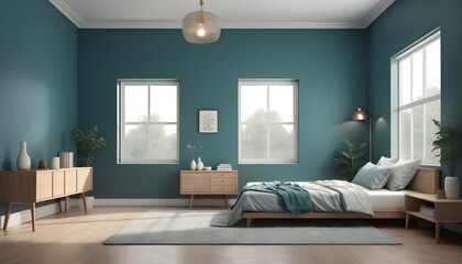 Photo interior modern design room 3D illustration