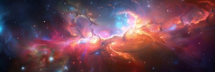 Naklejka premium Colorful space galaxy cloud nebula Starry night cosmos background. Magic Infinite universe