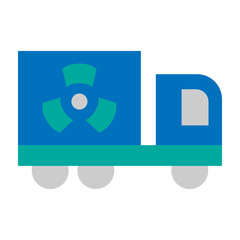 Neclear Truck Flat Icon