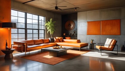 Photo interior modern design room 3D illustration