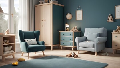 Photo interior modern design room 3D illustration