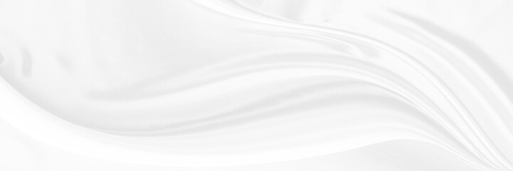Obraz premium White gray satin texture that is white silver fabric silk panorama background with beautiful soft blur pattern natural.