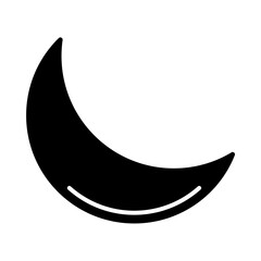 crescent moon icon, silhouette vector isolated on white background. simple and modern design