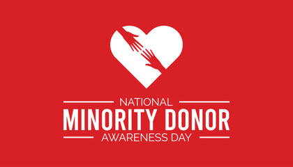 National Minority Donor Awareness Day is observed every year on August.banner design template Vector illustration background design.