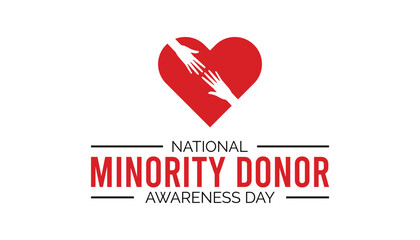 National Minority Donor Awareness Day is observed every year on August.banner design template Vector illustration background design.