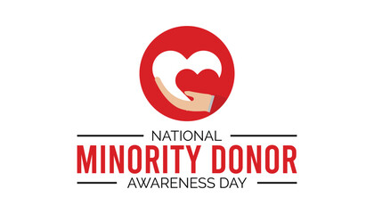 National Minority Donor Awareness Day is observed every year on August.banner design template Vector illustration background design.