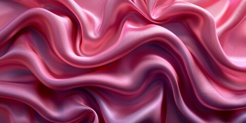Obraz premium The photo shows opulent pink silk fabric, with soft folds and shiny texture, suitable for elegant backgrounds. High quality photo