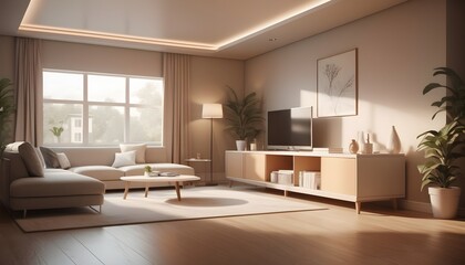 Photo interior modern design room 3D illustration