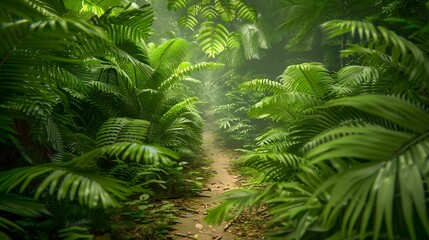 Fototapeta premium leafy green fern background. 