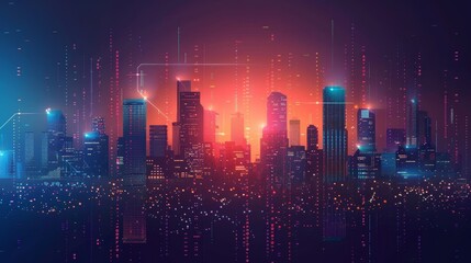Smart city big data connection technology concept 