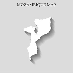 Simple and Minimalist region map of Mozambique
