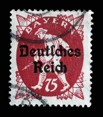 Stamp printed in printed in Bavaria with a 
