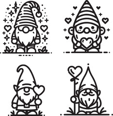 Christmas Gnome Vector Illustration Set