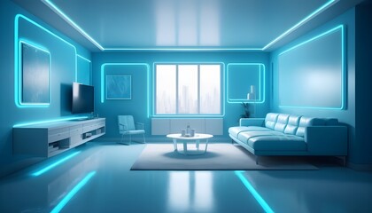 Naklejka premium Photo interior modern design room 3D illustration
