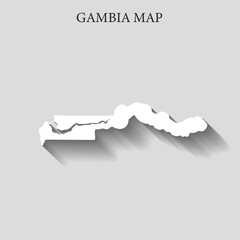 Simple and Minimalist region map of Gambia