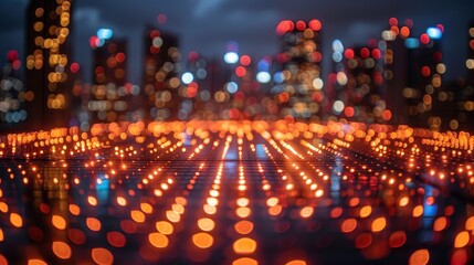 Fototapeta premium Smart city big data connection technology concept 