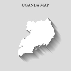 Simple and Minimalist region map of Uganda