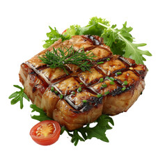 Grilled Sausage isolated on transparent background, png, cut out.