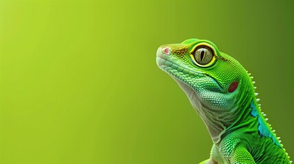 Fototapeta premium Gecko, Green Background