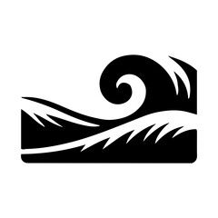 Naklejka premium Vector silhouette of sea waves in the ocean simple design