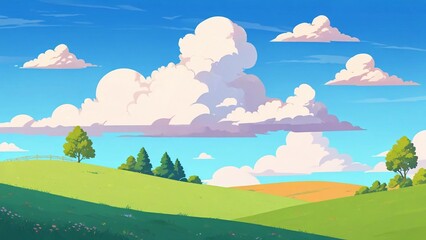 landscape with flowers