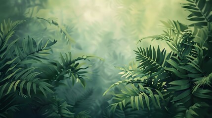 leafy green fern background. 