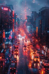 Fototapeta premium Smart city big data connection technology concept 