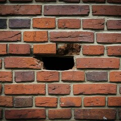 Fototapeta premium A hole on the brick wall 