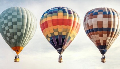 Naklejka premium Set of colorful hot air balloons isolated on white background 