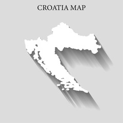 Simple and Minimalist region map of Croatia