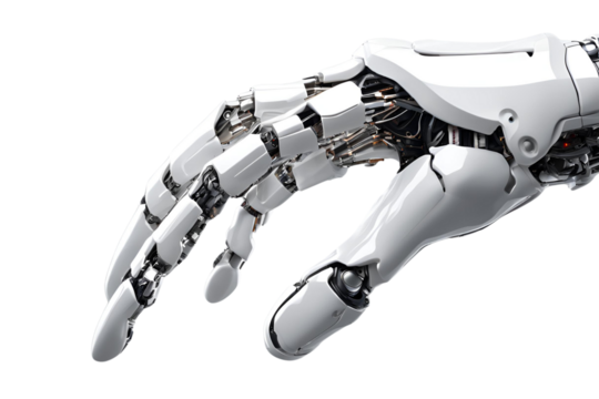 robotic hand cutout new style with transparent background