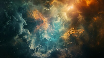 Obraz premium Galaxy Space background. Colorful nebula with star field. Astrology