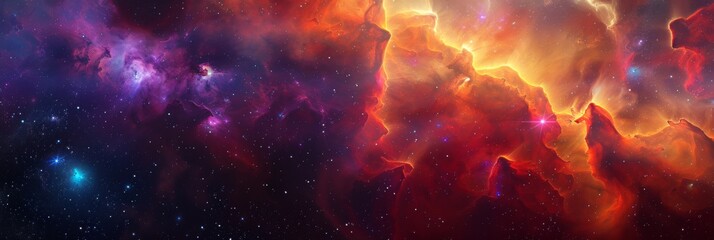 Fototapeta premium Galaxy Space background. Colorful nebula with star field. Astrology