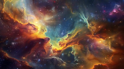Fototapeta premium Galaxy Space background. Colorful nebula with star field. Astrology