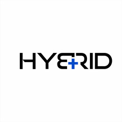 Hybrid logo design with plus sign on letter B..
