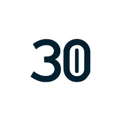 number 30 professional logo vector illustration template design