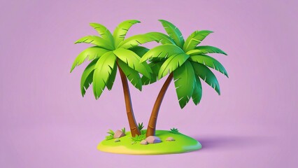 Obraz premium tropical island with palm tree