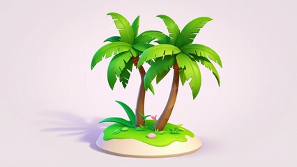 Fototapeta premium tropical island with palm tree