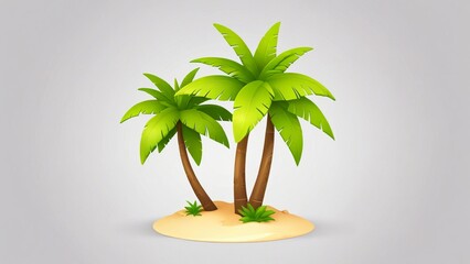 Obraz premium tropical island with palm tree