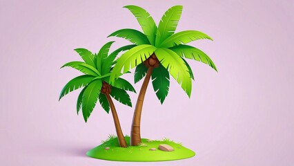 Obraz premium tropical island with palm tree