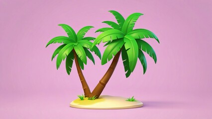 Obraz premium tropical island with palm tree