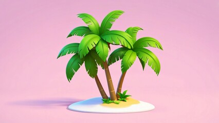 Obraz premium tropical island with palm tree