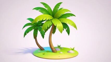 Obraz premium tropical island with palm tree
