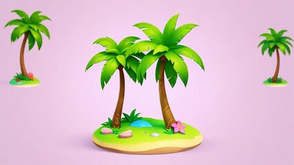 Obraz premium tropical island with palm tree