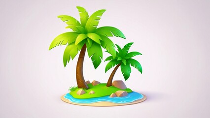 Fototapeta premium tropical island with palm tree
